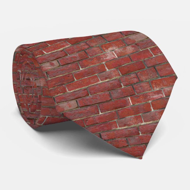 Tiefrotes Backsteinmauer-Muster Krawatte (Gerollt)