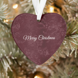 Tiefrotes Burgunder Blumen Weihnachten Ornament