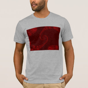 Tiefrotes Doppel-Spiral-T-Shirt T-Shirt