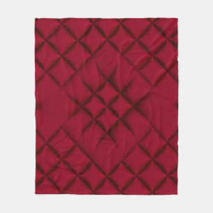 Tiefrotes gewürfeltes Leder Muster Fleecedecke