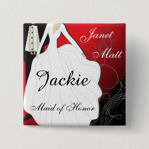 Tiefrotes Hochzeits-Party Button