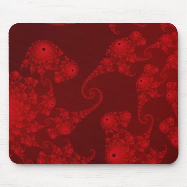 Tiefrotes Seepferdchen-Herd-Mauspad Mousepad (Vorne)