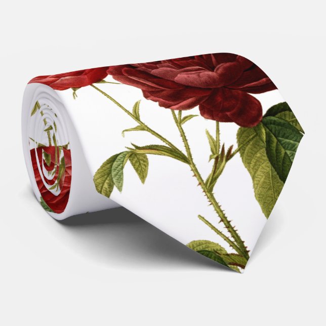 Tiefrotes Vintages Rosenmalen Krawatte (Gerollt)