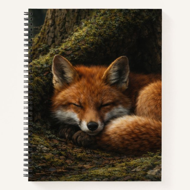 Tiefschlaf im Wald | Red Fox Art | Notizbuch (Vorderseite)