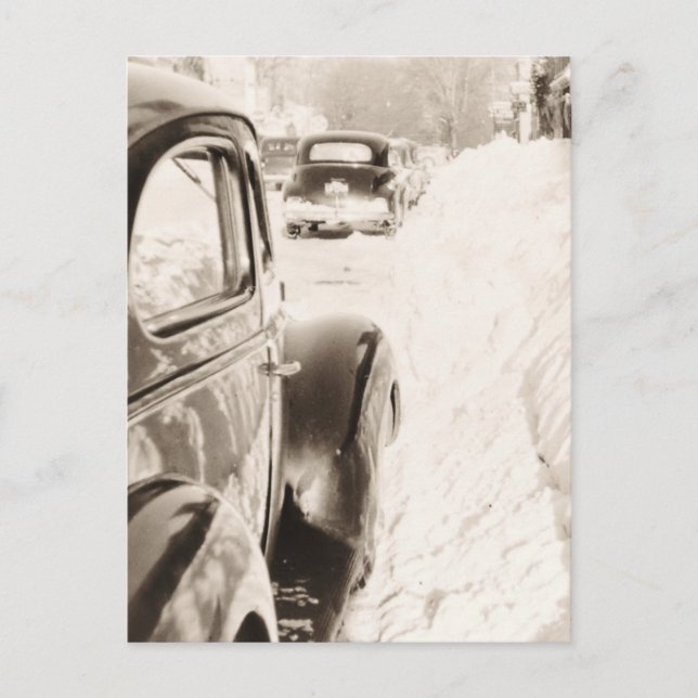 Tiefschneewagen Postkarte (Vorderseite)