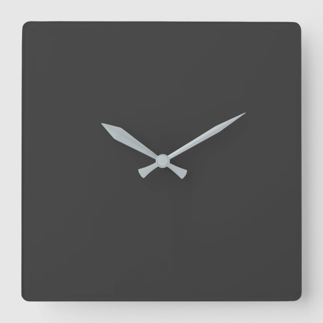 Tiefschwarz Quadratische Wanduhr (Vorderseite)