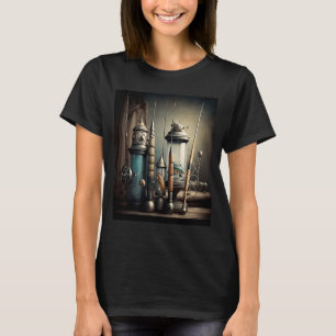 Tiefsee-Angeln im Vintage-Stil Angelruten 3 T-Shirt
