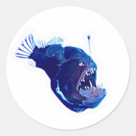 Tiefsee-Anglerfisch-Aufkleber - Biolumineszenter R Runder Aufkleber