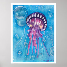 Tiefsee-Medusa Print Poster
