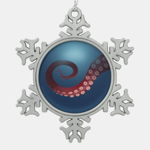 Tiefsee-Octopus-Fantasy-Abenteuer Seefahrt Schneeflocken Zinn-Ornament