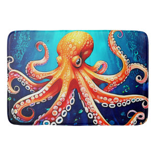 Tiefsee-Octopus-Glow-Design Badematte