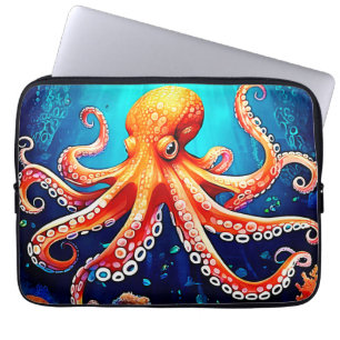 Tiefsee-Octopus-Glow-Design Laptopschutzhülle
