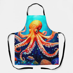 Tiefsee-Octopus-Glow-Design Schürze