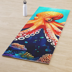 Tiefsee-Octopus-Glow-Design Yogamatte