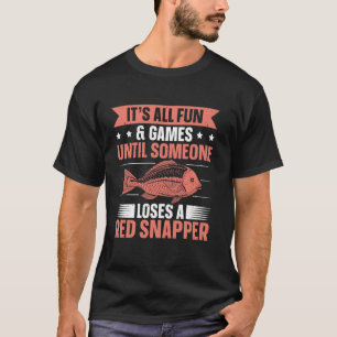 Tiefseeangeln Rotbarsch-Design für einen roten Sch T-Shirt