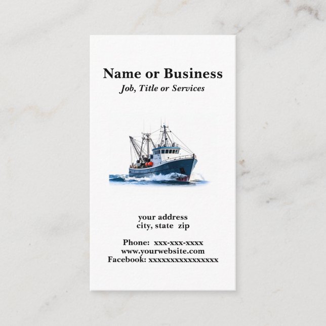 Tiefseefischboot Visitenkarte (Vorderseite)