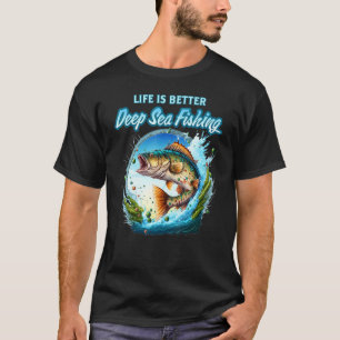 Tiefseefischen Meer Ozean Fisch Forelle Calico Bas T-Shirt