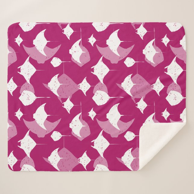 Tiefseetauchen Himbeere Rosa und Weiß Sherpadecke (Vorderseite (Horizontal))