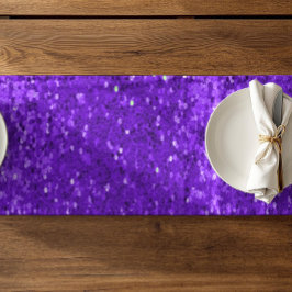 Tiefviolettes Glamour-Faux-Glitter-Muster Kurzer Tischläufer