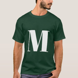 Tiefwald Grüne Anfangsbuchstabe Monogram modern T-Shirt