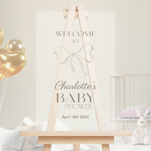 Tiefwarme Creme Eleganter Bogen Babyparty-Willkomm Acrylschild
