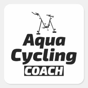 Tiefwasser-Aqua-Joggen-Pool läuft Fitness Quadratischer Aufkleber