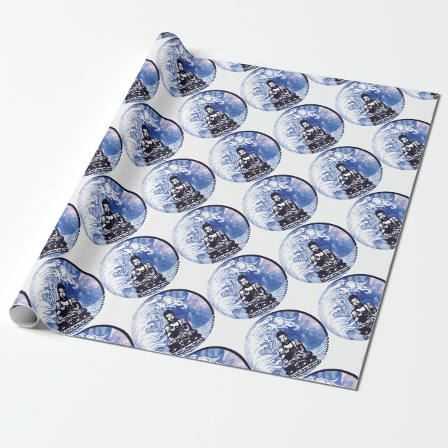 Tiefwasserbuddha-Welle Geschenkpapier (Ungerollt)