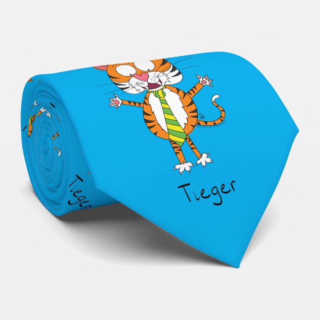 Tieger Tiger Big Cat Funny Men Krawatte (Gerollt)