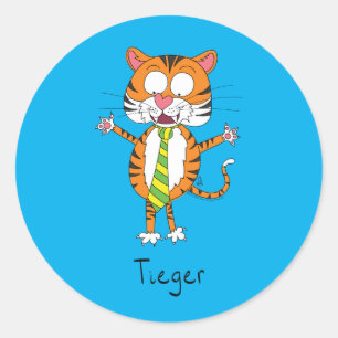 Tieger Tiger mit Necktie-Aufkleber Runder Aufkleber