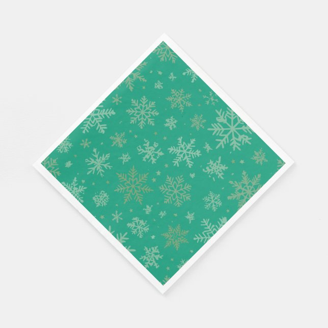 Tiel und Gold Snowflakes Serviette (Ecke)
