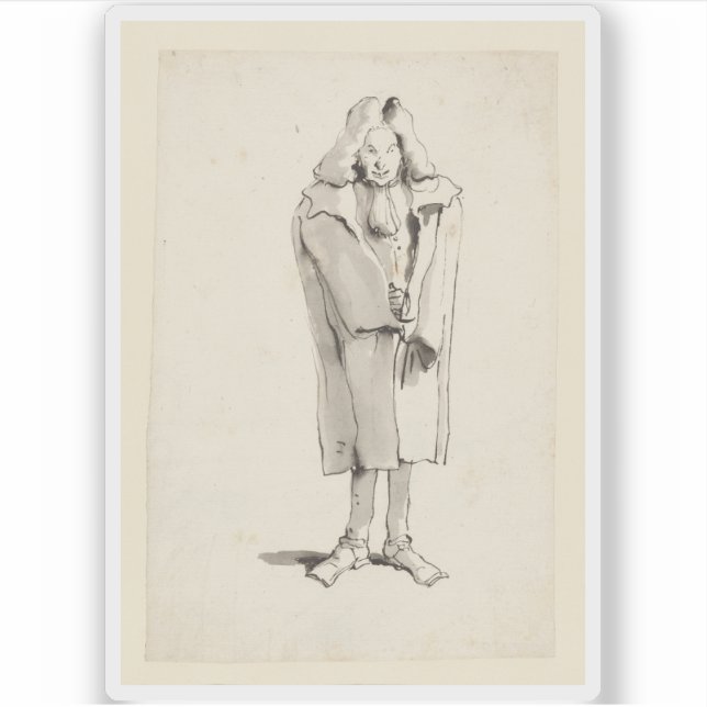 Tiepolo - Karikatur eines Mannes, der einen Overco Aufkleber (Vorderseite)