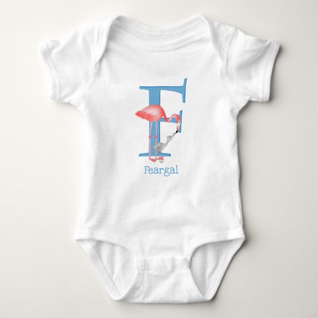 Tier ABC F ist ein Baby-Bodysuit für Flamingo Baby Strampler (Vorderseite)