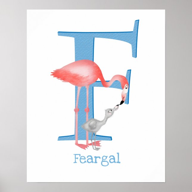 Tier ABC F ist für Flamingo-Druck geeignet Poster (Vorne)