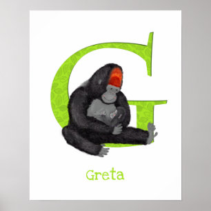 Tier ABC G ist für Gorilladruck Poster