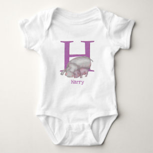 Tier ABC H ist ein Baby-Bodysuit für Nilpferde Baby Strampler