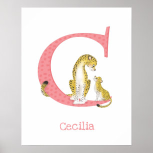 Tier ABC ist für den Cheetah-Druck geeignet Poster