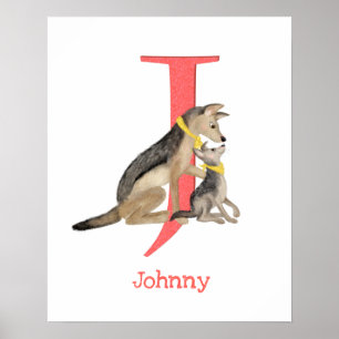 Tier-ABC J steht für Jackaldruck Poster
