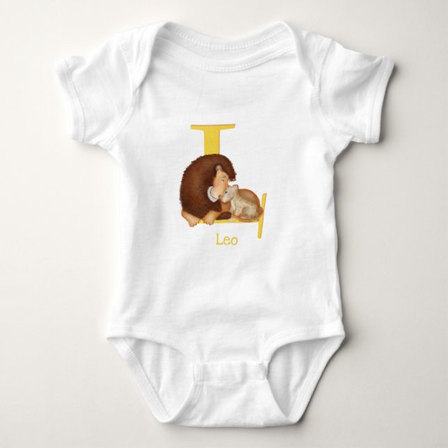 Tier ABC L ist ein Baby-Bodysuit für Löwen Baby Strampler (Vorderseite)