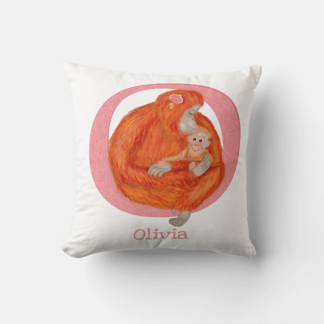 Tier ABC O ist für Orang-utan-Kissen bestimmt Kissen (Vorderseite)