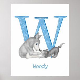 Tier ABC W ist für Wolf Druck Poster