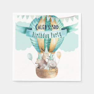 Tier-Abenteuer-Wasserfarbe-Boho-Birthday-Party Serviette
