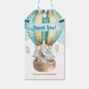 Tier-Abenteuer-Wasserfarbe-Boho-Geburtstagsfeier Geschenkanhänger