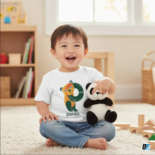 Tier Alphabet P für Panda Baby T-shirt