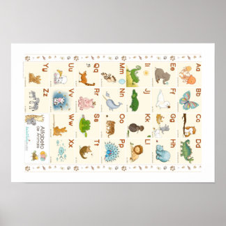Tier Alphabet Poster auf Portugiesisch, ABC-Tiere