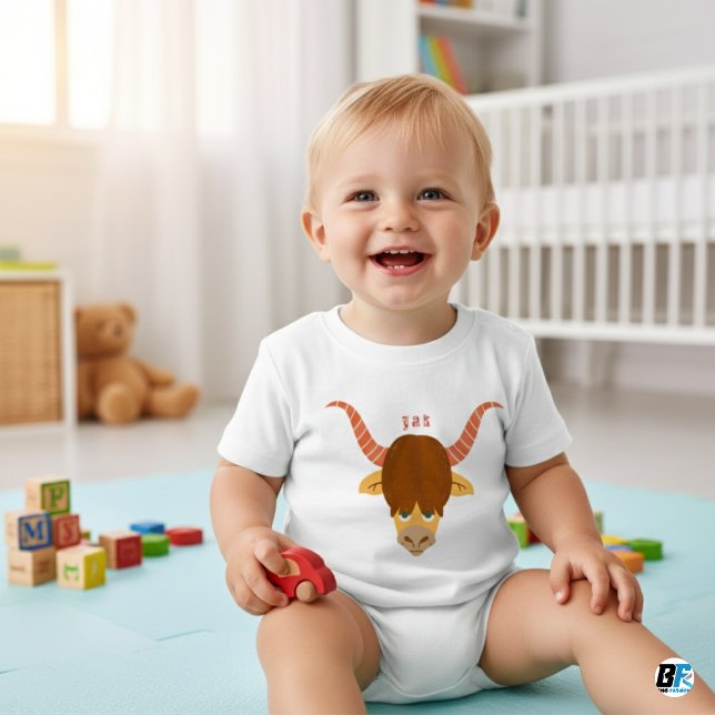 Tier Alphabet Y für Yak Baby T-shirt (Von Creator hochgeladen)