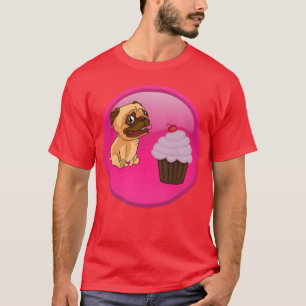 Tier Anime Cartoon Hund Cupcake Kirsche Eiscreme r T-Shirt