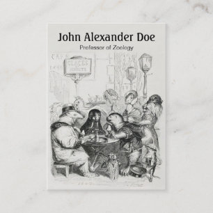 Tier-Ansammlung an Paris-Café - lustiger Zoologe Visitenkarte