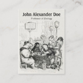 Tier-Ansammlung an Paris-Café - lustiger Zoologe Visitenkarte