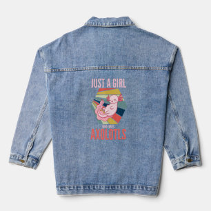 Tier Axolotl Just a Girl, die Axolotls Liebe Jeansjacke