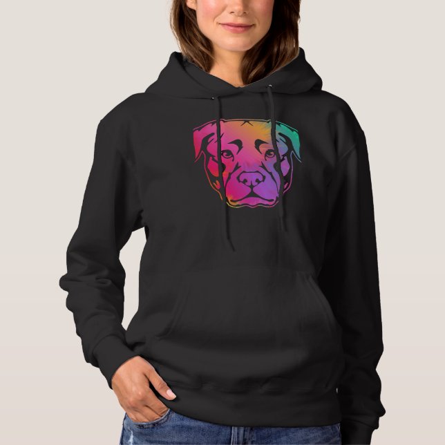 Tier Besitzer Pitbulle Gesicht Hoodie (Vorderseite)
